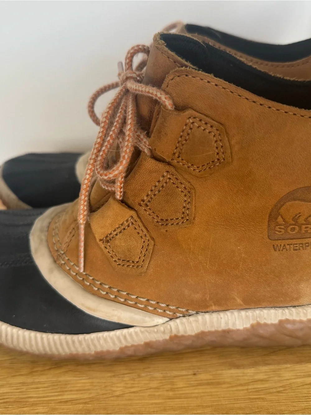 Women’s Sorel Out N About Waterproof Lace Up Winter Boots Brown and Black